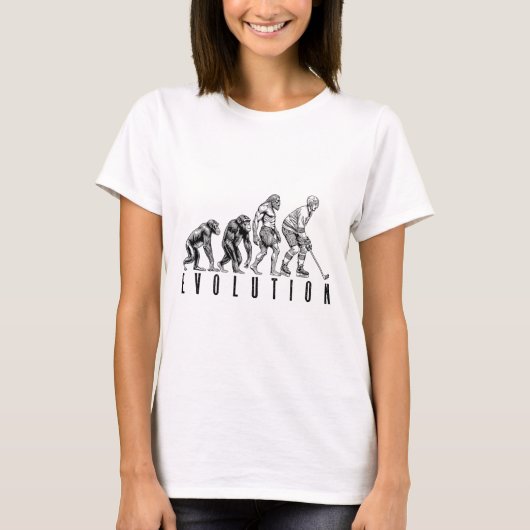 Ice Hockey Player Evolution Funny Man Ape Caveman  T-Shirt (Vorderseite)