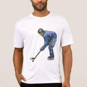 Ice Hockey Player in Blue Uniform T-Shirt (Vorderseite)