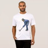 Ice Hockey Player in Blue Uniform T-Shirt (Vorne ganz)