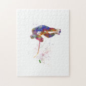 Ice hockey player in watercolor puzzle (Vertikal)