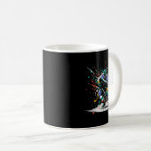 Ice Hockey Player Paint Splatter Art Srts Men Boys Kaffeetasse (VorderseiteRechts)