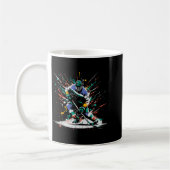 Ice Hockey Player Paint Splatter Art Srts Men Boys Kaffeetasse (Links)