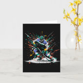 Ice Hockey Player Paint Splatter Art Srts Men Boys Karte (Gelbe Blume)