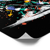 Ice Hockey Player Paint Splatter Art Srts Men Boys Poster (Ecke)