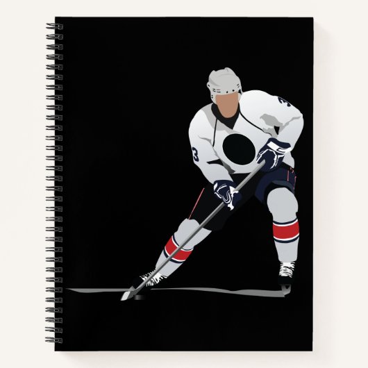 Ice Hockey Player Spiral Notebook Notizbuch (Vorderseite)
