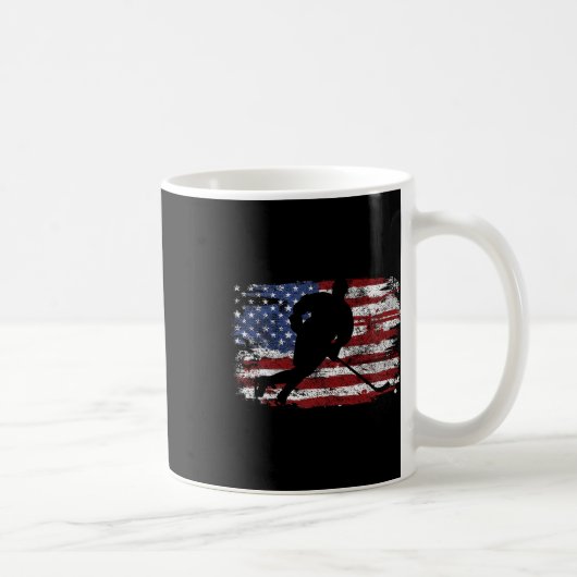 Ice Hockey Player Usa American Flag 4th Of July Gi Kaffeetasse (Rechts)