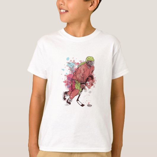 ICE HOCKEY PLAYER WATERCOLOR T-Shirt (Vorderseite)