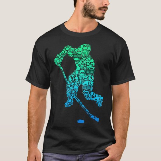Ice Hockey Player Youth Men Kids Boys T-Shirt (Vorderseite)