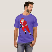 Ice Hockey Playing Santa T Christmas Gift T-Shirt (Vorne ganz)