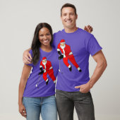 Ice Hockey Playing Santa T Christmas Gift T-Shirt (Unisex)