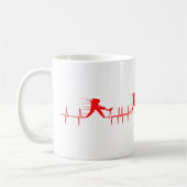 Ice Hockey Pucks Hearts Heartbeat Valentines Day Kaffeetasse (Links)