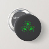 Ice Hockey Shamrock Clover St Patricks Day Player  Button (Vorne & Hinten)