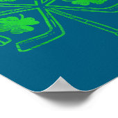 Ice Hockey Shamrock Clover St Patricks Day Player  Poster (Ecke)