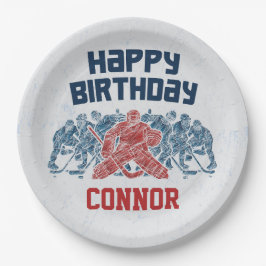 Ice Hockey Skate Rink Happy Birthday Paper Teller