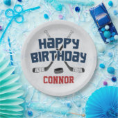 Ice Hockey Skate Rink Happy Birthday Pappteller (Party)