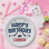 Ice Hockey Skate Rink Happy Birthday Pappteller (Party)