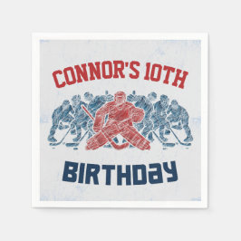 Ice Hockey Skate Rink Happy Birthday Serviette