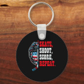 Ice Hockey Skate Shooy Score Repeat Player Men Boy Schlüsselanhänger (Vorderseite)