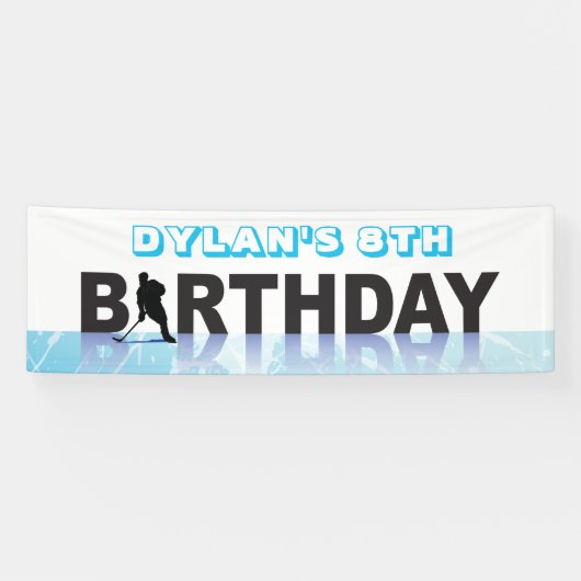 ICE HOCKEY SKATEN Birthday Party Foto-Op Memory Banner (Horizontal)