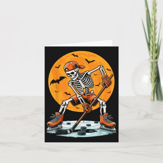 Ice Hockey Skeleton Soky Boys Halloween Hockey Pla Karte (Vorderseite)