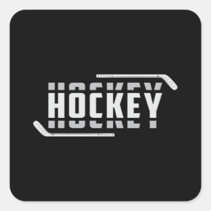 Ice Hockey Spieler Stick Puck Team Sportgeschenk I Quadratischer Aufkleber