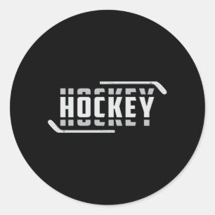 Ice Hockey Spieler Stick Puck Team Sportgeschenk I Runder Aufkleber