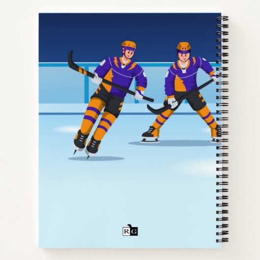 Ice Hockey Spiral Notebook Custom Notizblock (Rückseite)