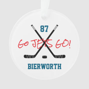 Ice Hockey Sports Team Custom Text Colors Fun Ornament