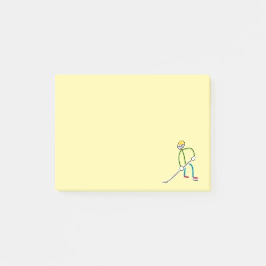 Ice Hockey Stickman Post-it Klebezettel (Vorderseite)