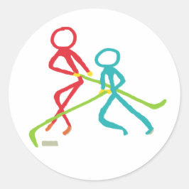 Ice Hockey Stickmen Runder Aufkleber