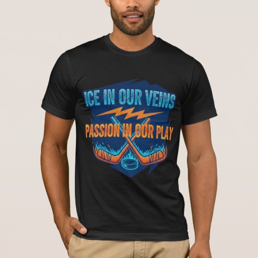 Ice Hockey Sticks & Puck: Motivational Quote  T-Shirt (Vorderseite)