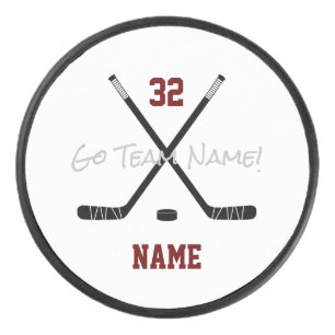 Ice Hockey Sticks Team Custom Player Name Number Eishockey Puck
