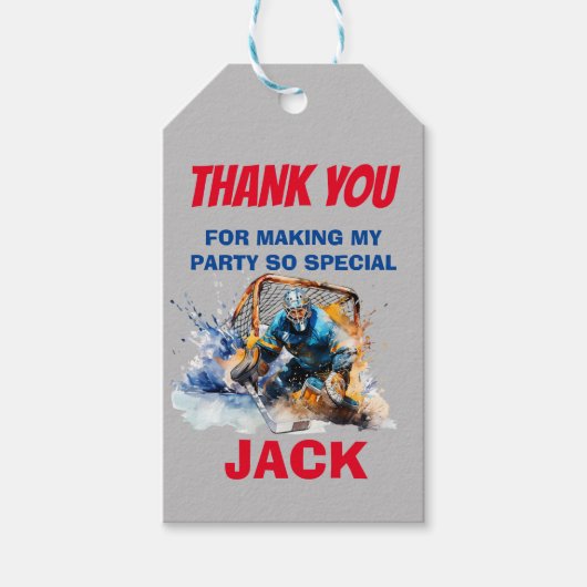 Ice Hockey Thema Danke, Geschenk Tag Geschenkanhänger (Vorderseite)