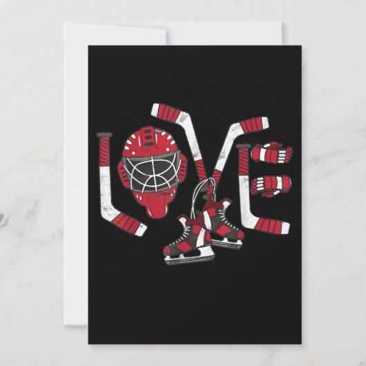 Ice Hockey Valentinstag Liebe Niedliche Geschenk B Einladung (Vorderseite)