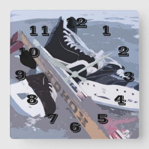 Ice Hockey Wall Clock Quadratische Wanduhr