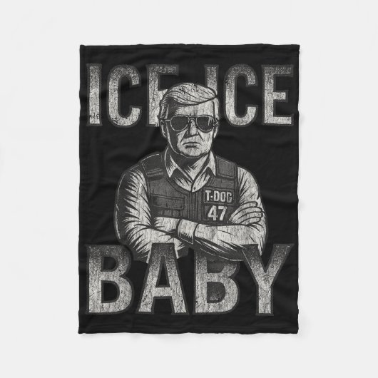 Ice Ice Baby Retro Funny Trump Fleecedecke (Vorderseite)