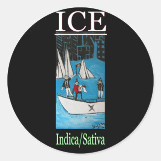 ICE INDICA SATIVA RUNDER AUFKLEBER