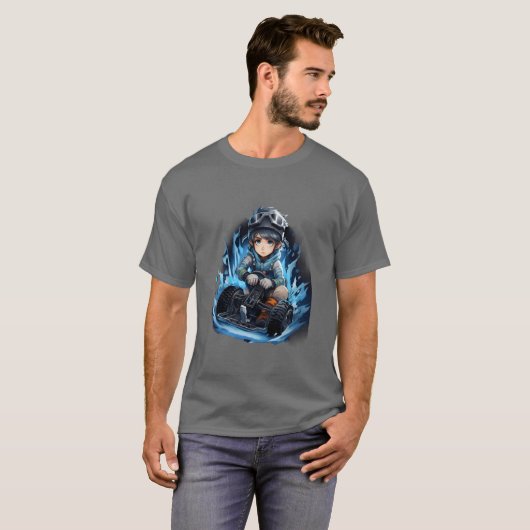 Ice Kart Racing Anime Ice Kart Racer Winter Car fr T-Shirt (Vorne ganz)