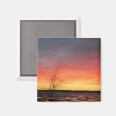 Ice Lake Sunset Magnet (Vorderseite/Rückseite)