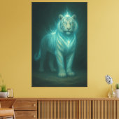Ice Lightning White Tiger – Frosted Celestial Ener Leinwanddruck (Insitu (Wohnzimmer))