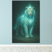 Ice Lightning White Tiger – Frosted Celestial Ener Leinwanddruck (Insitu (Holzboden))