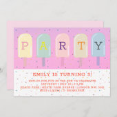 ICE LOLLIES SOMMER BIRTHDAY EINLADUNG (Vorne/Hinten)