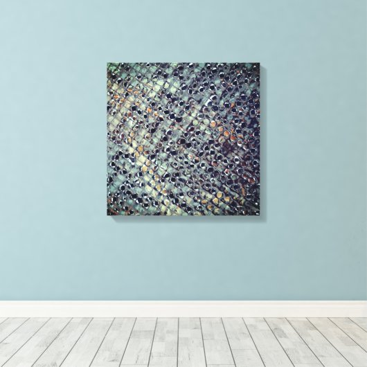 Ice Metal Fire Pit Screen Stretched Canvas Print Leinwanddruck (Insitu (Holzboden))