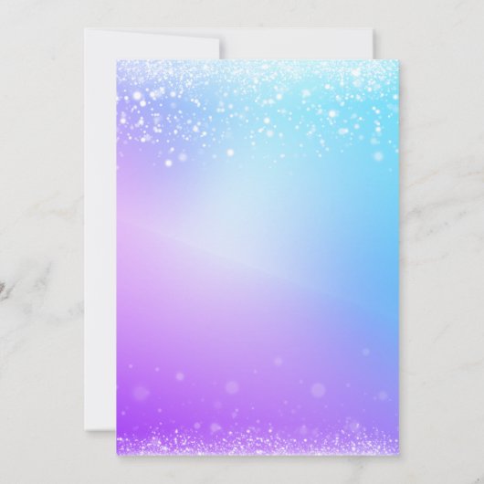 Ice number Foil Girl 3rd Birthday Einladung (Rückseite)