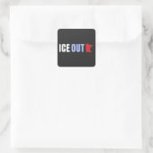 ICE OUT Anti Trump Quadratischer Aufkleber (Tasche)