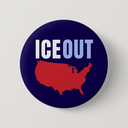 ICE OUT Anti Trump USA Button (Vorderseite)