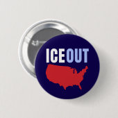 ICE OUT Anti Trump USA Button (Vorne & Hinten)