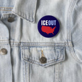 ICE OUT Anti Trump USA Button (Beispiel)