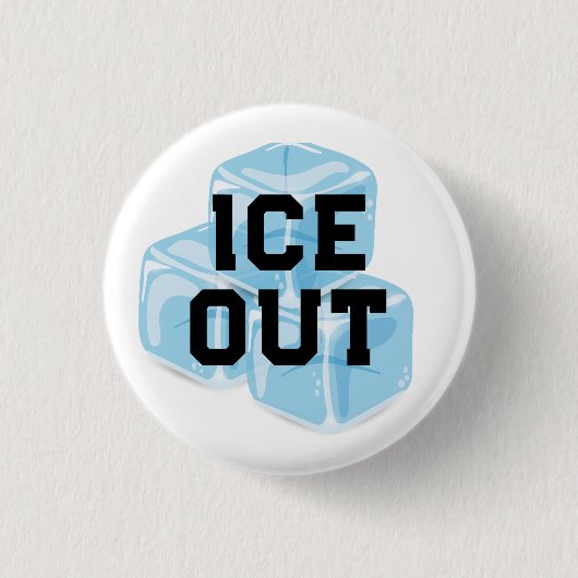 ICE OUT blue ice Button (Vorderseite)