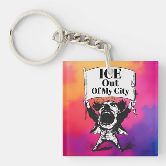 ICE Out of My City Keychain Schlüsselanhänger (Vorderseite)